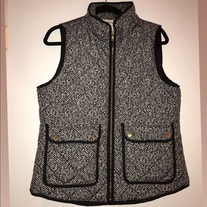 black and white vest